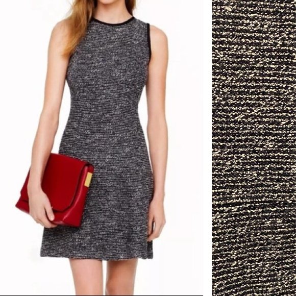 J. Crew Wool Boucle Tweed Sleeveless gray Dress sz 14 - Picture 1 of 7